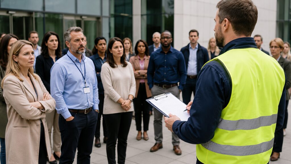FCS team leading a facility fire drill